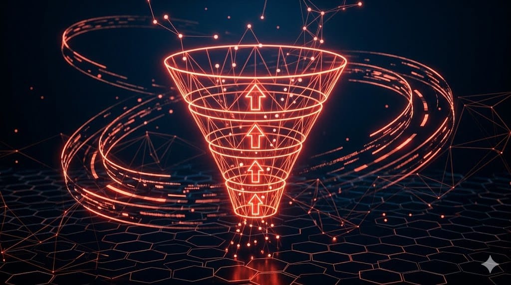 Funil de conversão com estratégia de conteúdo gerado por IA