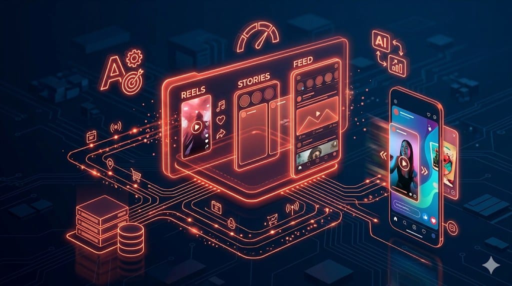 Meta Ads 2026 — Reels, Stories e Feed com Conversions API e Advantage+ para performance marketing