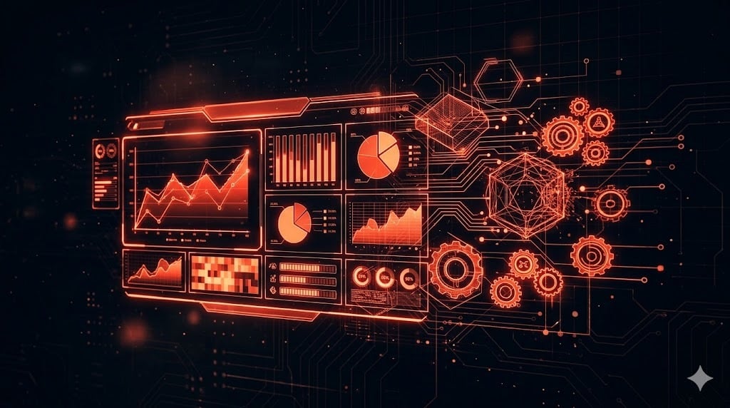 Dashboard de ferramentas e métricas para ABM com IA