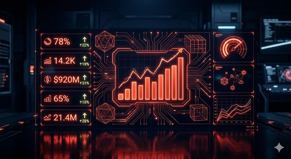 Gráfico de performance e ROI gerado por IA generativa em campanhas publicitárias digitais