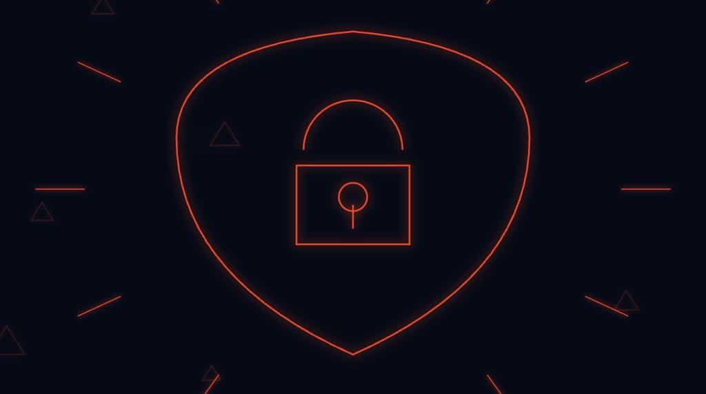 Escudo de proteção wireframe com cadeado simbolizando privacidade e LGPD na otimização de conversão