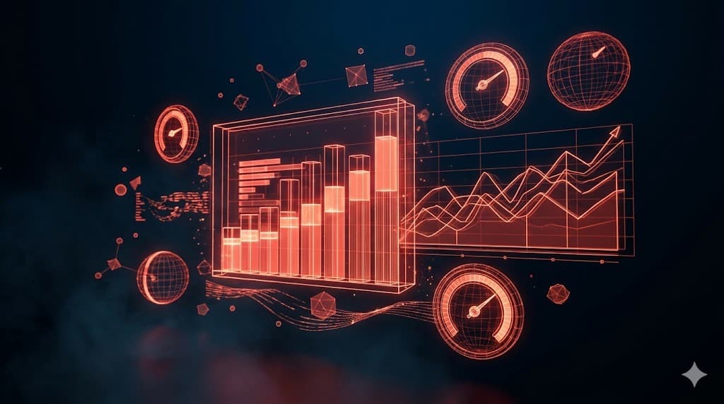 Dashboard analítico com métricas de ROAS e performance de retail media alimentado por IA