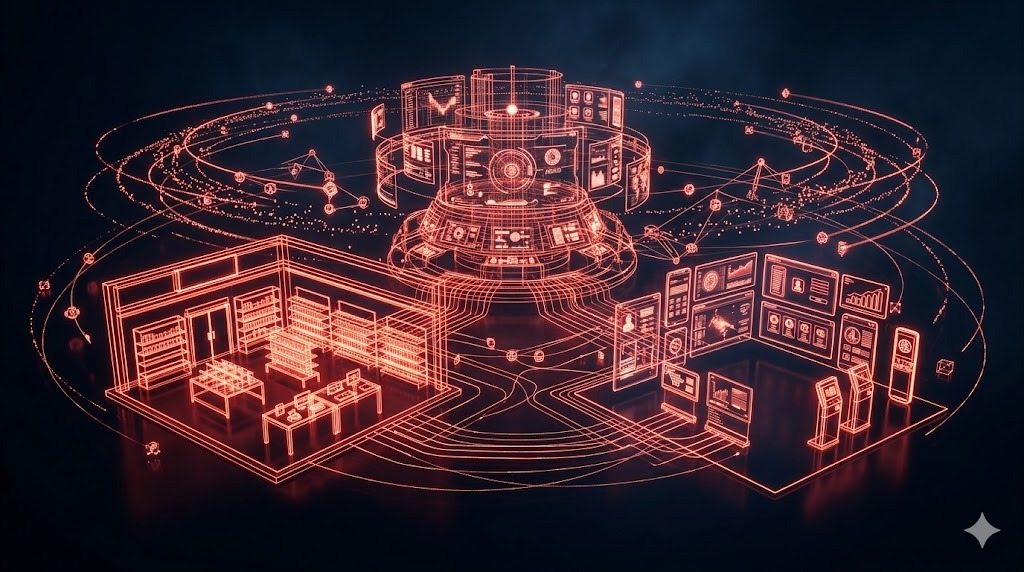 Estratégia omnichannel de retail media com inteligência artificial conectando canais físicos e digitais