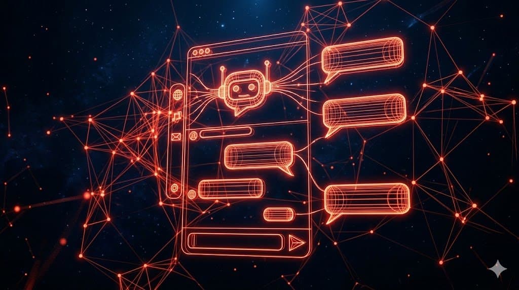 Interface de chatbot de IA representando GEO e buscadores generativos